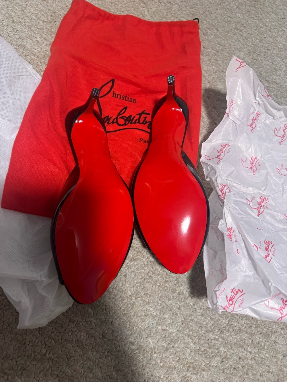 New Red Bottom Sandal Heels - Picture 3 of 6